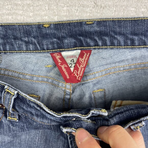 Lucky Brand Jeans by Gene Montesano Womens 4 / 27 Short Inseam USA Made Blue - Picture 6 of 12